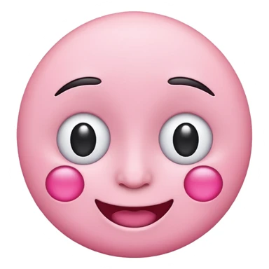 một emoji cảm xúc hạnh phúc, chỉ gồm 2 con mắt,  mắt trắng, má hồng sticker