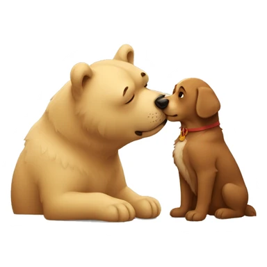 DOG KISS A BEAR sticker