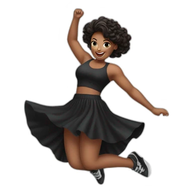 curvy beauty jumping black skirt sticker