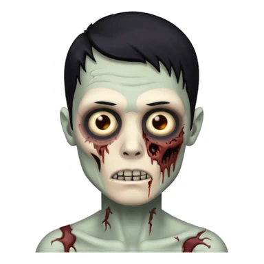 zoombie boy black hair sticker