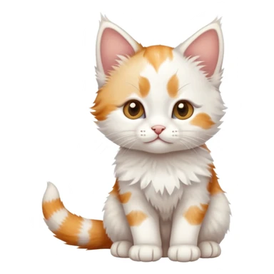White kitten with some ginger on its head full body photo sticker