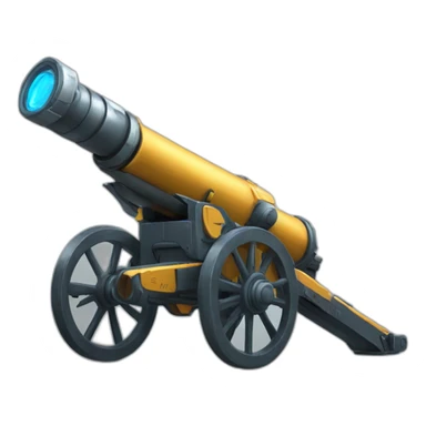 Tri mounted cannon futuristic sticker