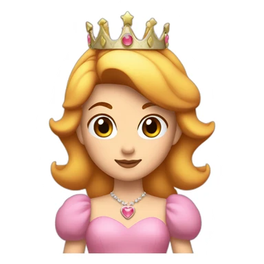 princess peach with tiara and brown bob sticker