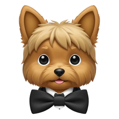 Yorkie wearing a bow tie  sticker