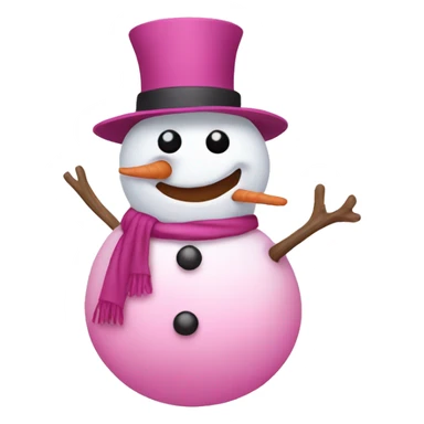 Pink snowman sticker
