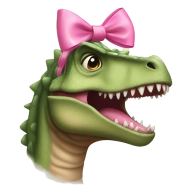 Dinosaur with pink bows sticker