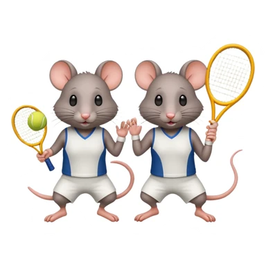 Rats playing tennis sticker