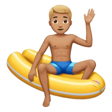 a man floatin on water while sitting on a tube sticker