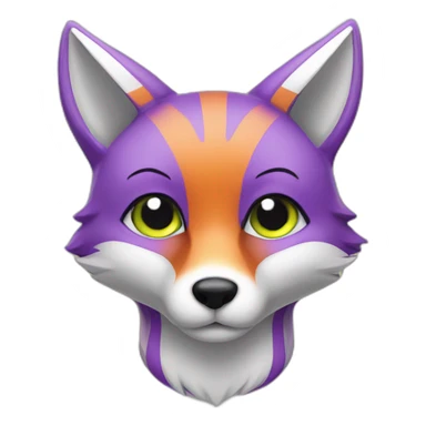 Purple fox with lime stripes sticker