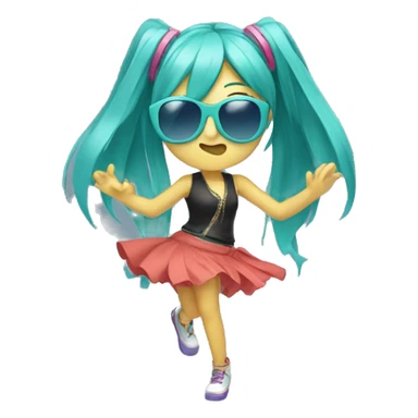 Miku dancing with sunglasses sticker