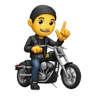 A biker making a rock sign with his hand sticker