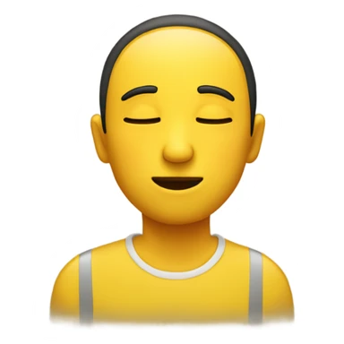 Standard yellow emoji facing the side, closed eyes with a subtle frown and a rooe around the bottom of it  sticker