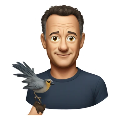 TOM HANKS WITH A BIRD sticker