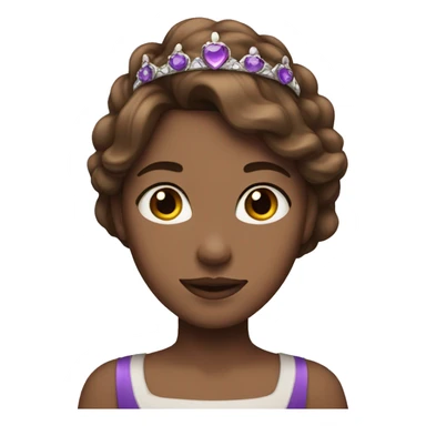 Girl with brown hair and purple tiara sticker