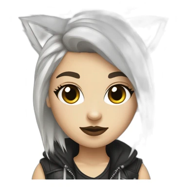 Punk Style White Girl with in funky raccoon costume sticker