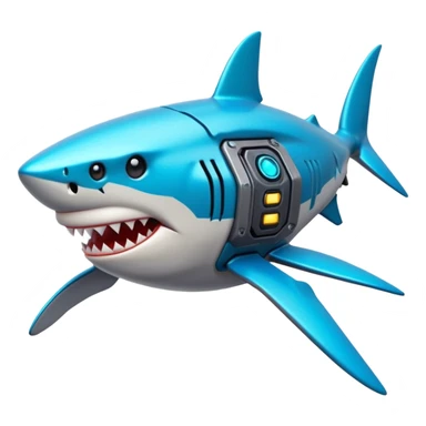 glitter mech shark cian cyberpunk sticker