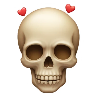 skull with hearts  sticker