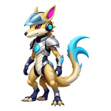 Epic Edgy Cute Colorful Modern Anthro Vernid-Protogen-Sergal-creature-animal full body sticker