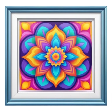 Psychedelic colored photo frame sticker