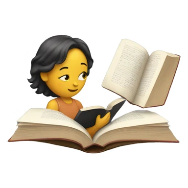 person reading a book sticker