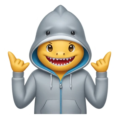 Shark with a hoodie sticker