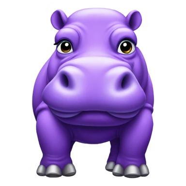 Purple diamond hippo sticker