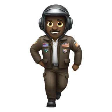 full body pilot moving around  sticker