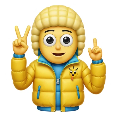 SpongeBob with a puffer jacket sticking up the middle finger sticker