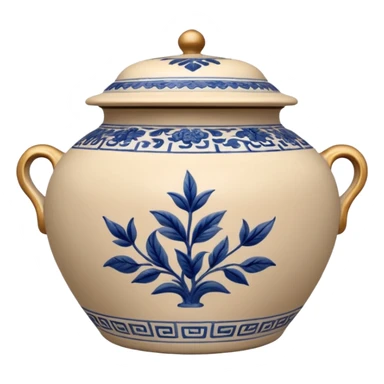 Beige chinoiserie pot  sticker