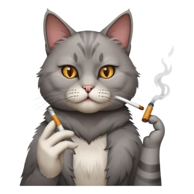 Cat smoking a cigarette  sticker