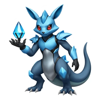 Shiny Futuristic Dusclops-Dusknoir-Salandit-Glaceon-Fakémon-hybrid-creature (full body)  sticker