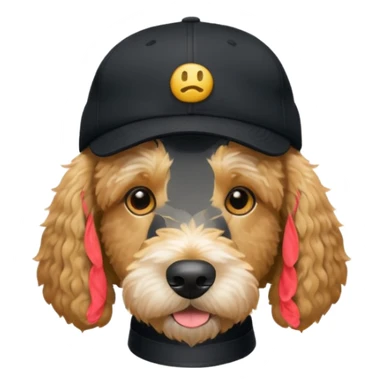 Golden doodle wearing a Nike hat black  sticker