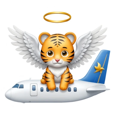 little tiger angel on airplane sticker