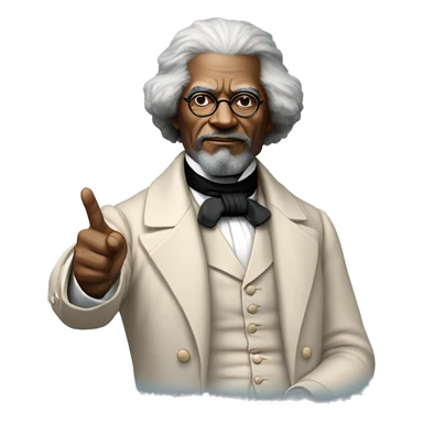 Frederick Douglass with Glasses and  pointing finger sticker