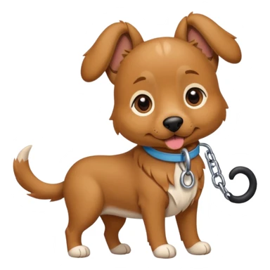 Dog on a leash sticker