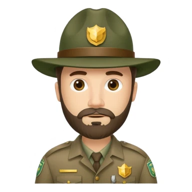 Male Park Ranger with beard  sticker