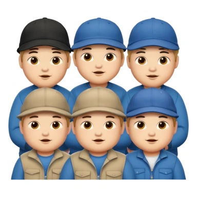 chubby boys wearing cap sticker