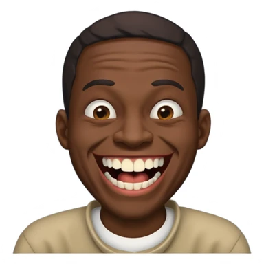 A black habshi man with ugly crooked broken teeth laughing sticker