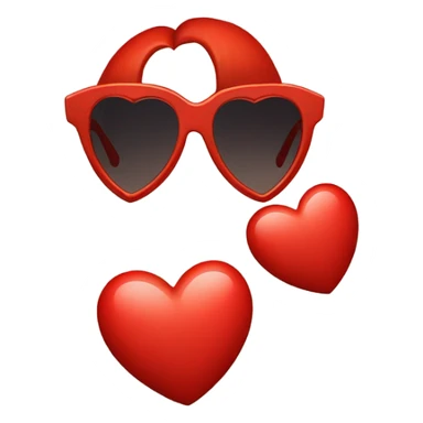 vintage red heart sunglasses sticker