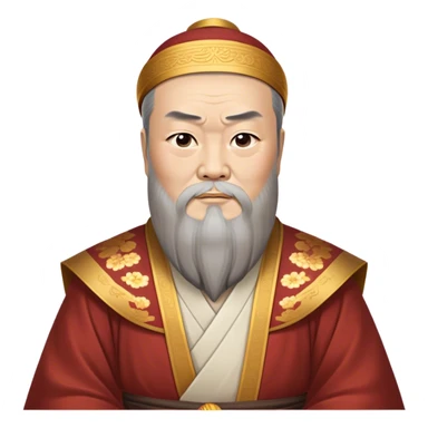 Cinematic Realistic Confucius Portrait Emoji, depicted as a wise ancient philosopher in traditional robes with a serene, contemplative expression, rendered with soft timeless textures and harmonious natural lighting that captures his enduring wisdom. sticker