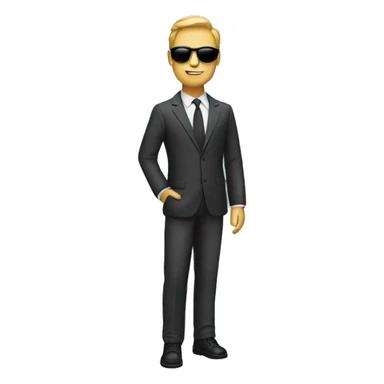 full body man with suit and shades sticker