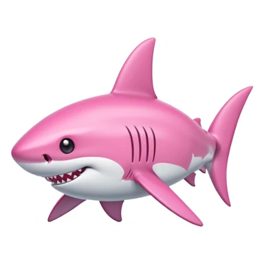 pink shark with a bow on its head sticker