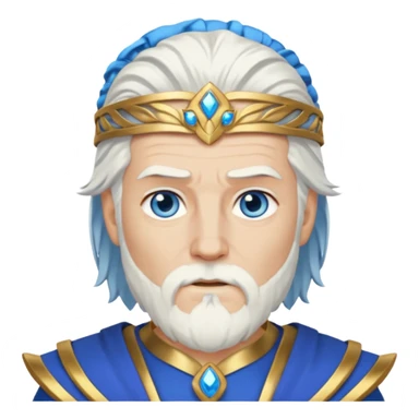 Odin with blue eyes, white hair, gold outfit sticker