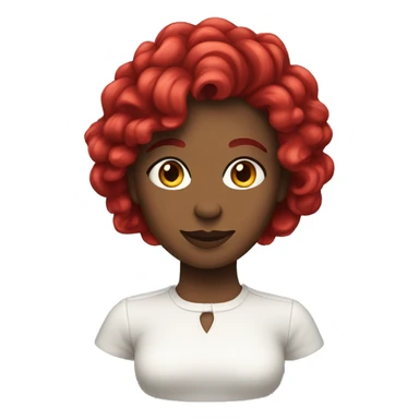 Femme aux cheveux rouges ondulés  sticker