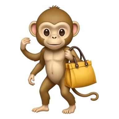 monkey wearing a mask and carrying a bag of loot sticker