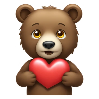a bear with a heart sticker