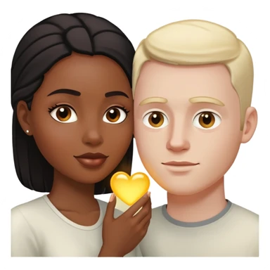 Black girlfriend taking care of sick white boyfriend sticker