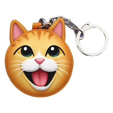 cat keyring on bag sticker