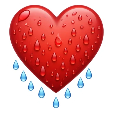 Red heart with rain sticker