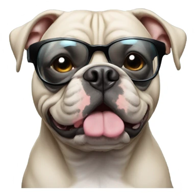 Black American Bully with tinted glasses sticker